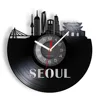 Seoul Architecture Wall Decor Home Decorative Wall Clock Handmade Seoul Vinyl Record Wall Clock South Korea Seoul Travel Gift 1