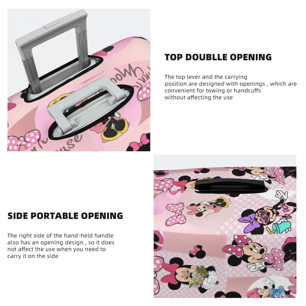 Mickey Minnie Mouse Print Suitcase Cover Mickey Mouse Animal Cartoon Useful Travel Protector Luggage Supplies Holiday 4