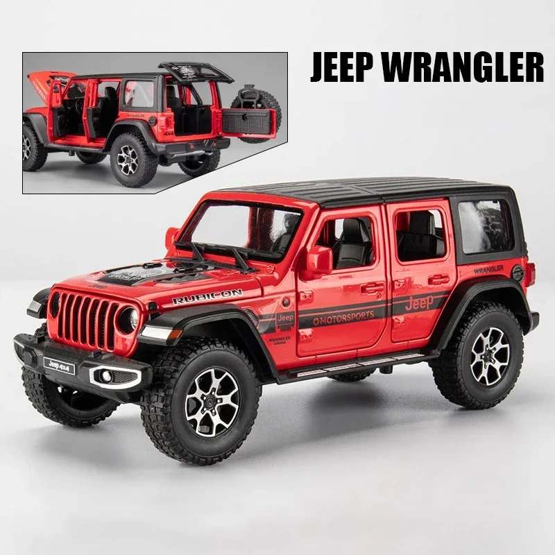 1:22 ג 'eps wrangler רוביקון וסגסוגת רכב צעצוע מתכת מכונית דגם קול ומושך בחזרה אור אוסף ילדים מתנה