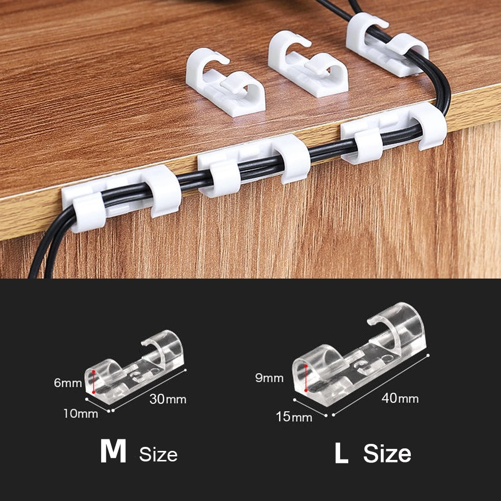 Cable Organiser Acrylic Cable Clips Cable Management Wire Winder