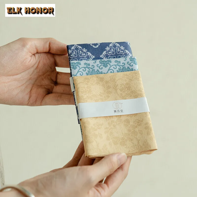 Tea Towel Chinese Printed Double-sided Water Absorbing Tea Towel Tea Table Mat Teapot Cleaning Napkins Heat Insulated Pad Cha Accessories