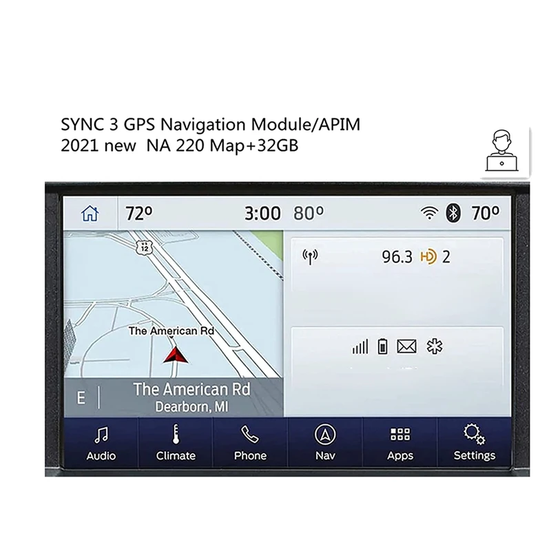 Sync 3 Upgrade GPS Navigation APIM Module With NA220 Map 3.4 Version+32GB For Ford F-150 Lincoln Apple Carplay & Android car navigation system