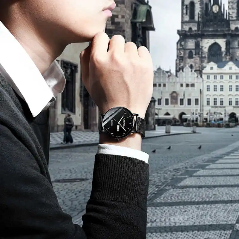 Crnaira 2022 Minimalist Men's Fashion Ultra-thin Watch Simple Men Business Quartz Wristwatch Mens Watch relogio masculino