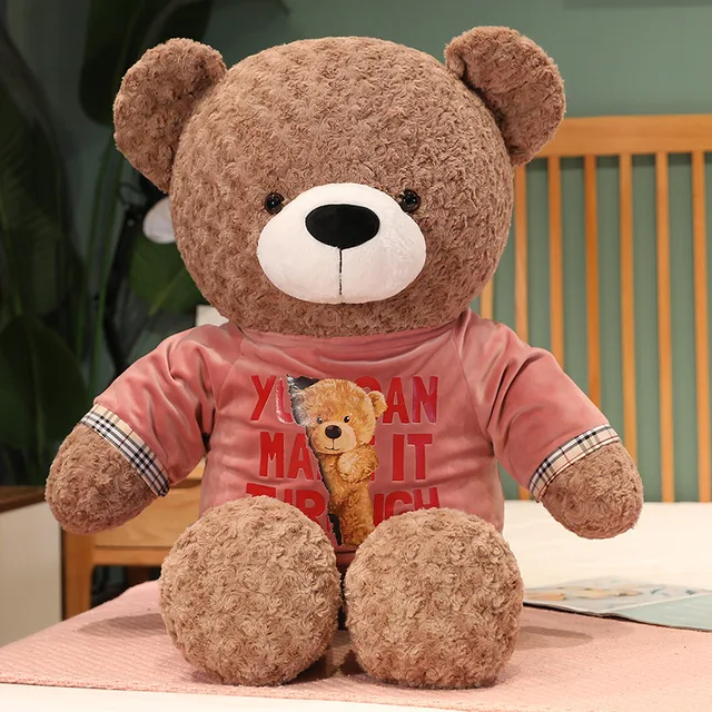 New Hot  5 Colors Teddy Bear Wear Clothes Stuffed Animals Bear Plush Toys Doll Pillow Kids Lovers Birthday Baby Gift