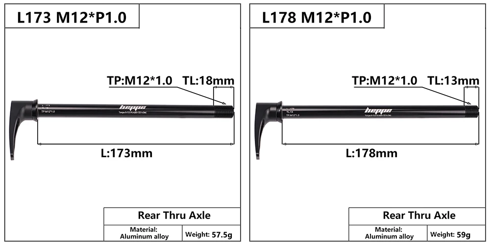 Description Picture 3 of itemHEPPE MTB Road Bike Thru Axle Front Fork Shaft Skewers Rear Hub Thru Axle 12x142/148 12x100/110 Bicycle Axis w/ Quick Release