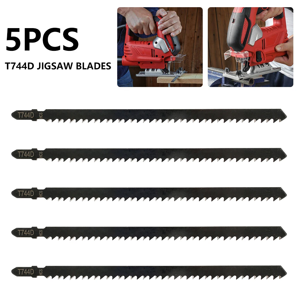 

5PCS Saw Blades Replacements 156mm T744D Reciprocating Jigsaw Blades Saw Cutters Clean Cutting for Wood Power Tools