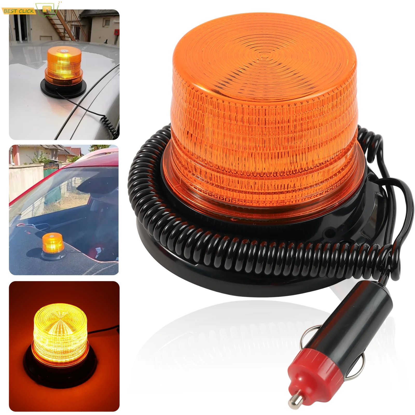 PICAA Faro LED Da Lavoro 7 Pollici 36W – Base Magnetica, 12V-24V, Fascio Bianco 6000K, IP67, Per Auto, Off-Road, Trattori E Camion