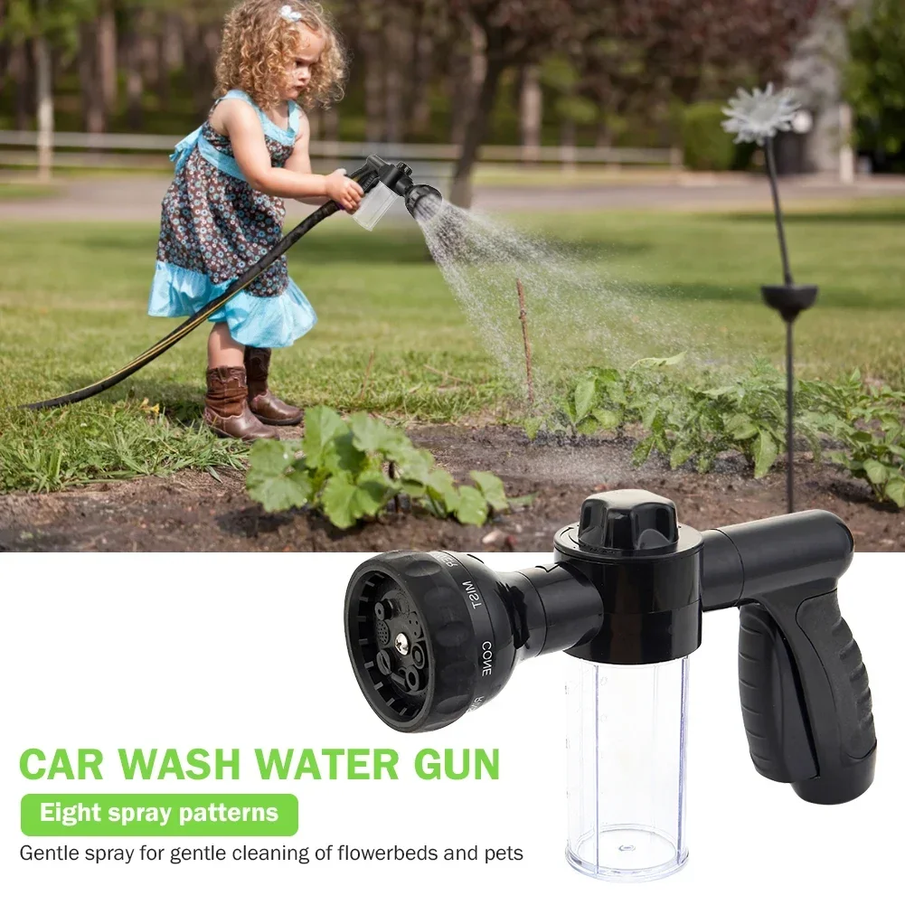 Multifunctional Adjustable Mode Water Gun Nozzle with Foam Container Tool Dog bath spray gun Garden Watering Jet Sprayer