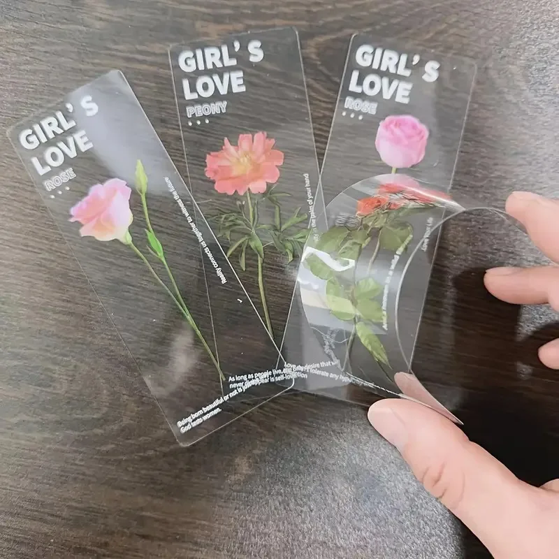 Floral Painting Bookmark Retro Flower Bookmark Bookmark Page Holder 5Pcs Flower Series Bookmarks for Books PVC Book Mark Page Marker Cute Stationery Student School Supplies