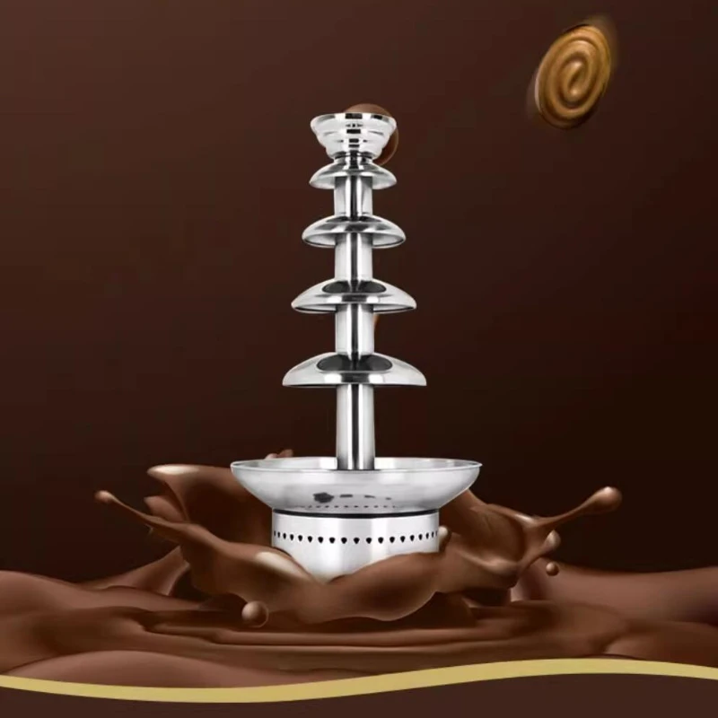4-layer Chocolate Fountain Machine Mini Automatic Home Commercial Wedding Hall Chocolate Waterfall Chocolateira Eletrica