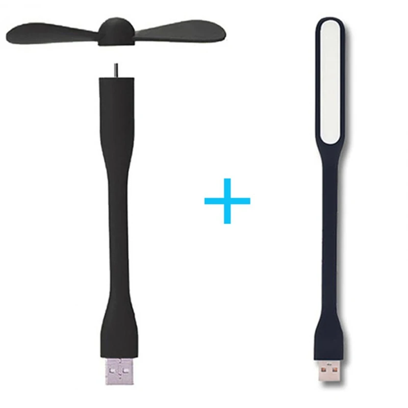 Mini USB Fan and Mini USB Lamp Portable Fans and Lamp for All Power Supply Output Gadgets Summer Night Cool Artifact
