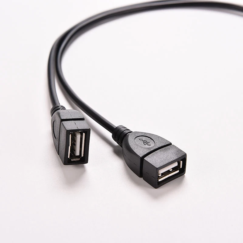 Dual USB Female to USB 2.0 A Male Y Splitter Power Adapter Cable