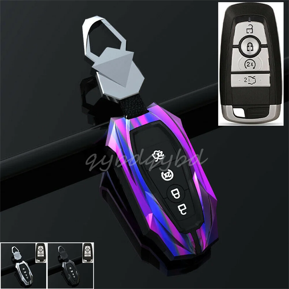 

Alloy Car Smart Key Case Cover Fob Holder Shell Skin Bag For Ford Focus/Explorer/Ranger/F150 Accessories Stlying