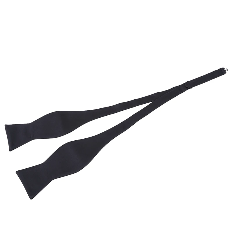 1Pc Men Silk Satin Plain Solid Black Bow Tie Formal Wedding Bowtie Necktie Ties Gentle Italian Satin Solid Color Fashion Bow Tie