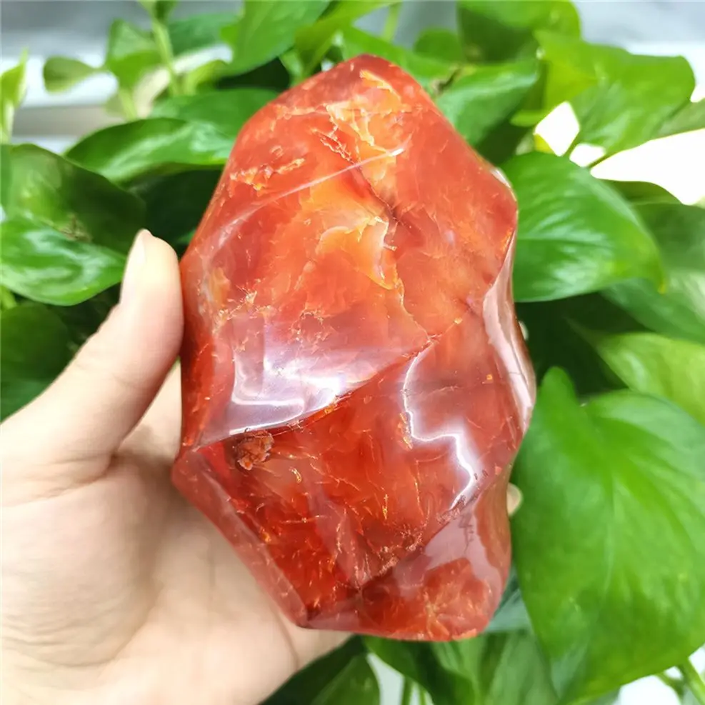 Red Agate Torch Crystal Flame Natural Carnelian Quartz Gemstone Free Form Fire Crystals Healing Reiki Decor Meditation Stone