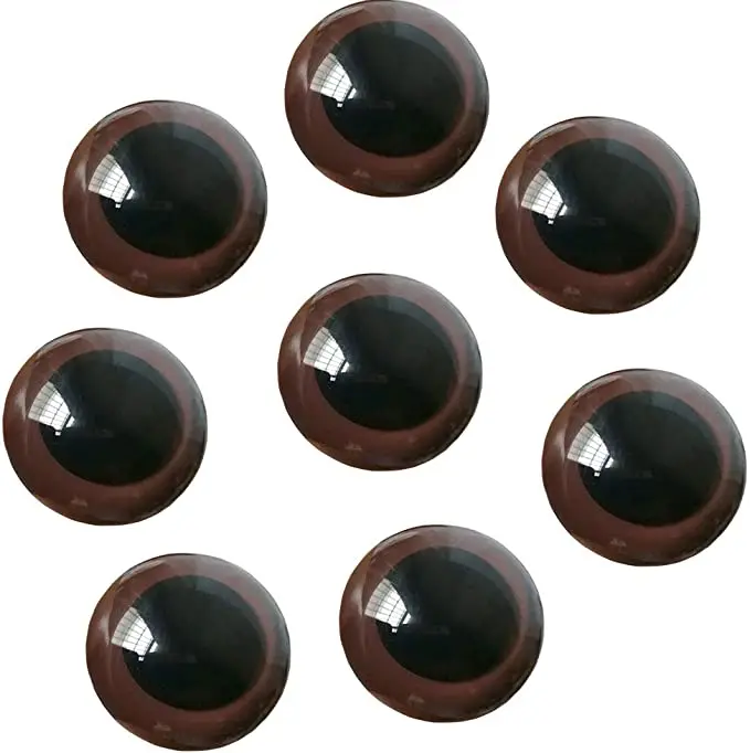 100pcs/lot 5-20mm Brown Plastic Safety Eyes Craft Eyes Without Cushion DIY Scrapbooking Crafts Decoration Doll Buttons Making
