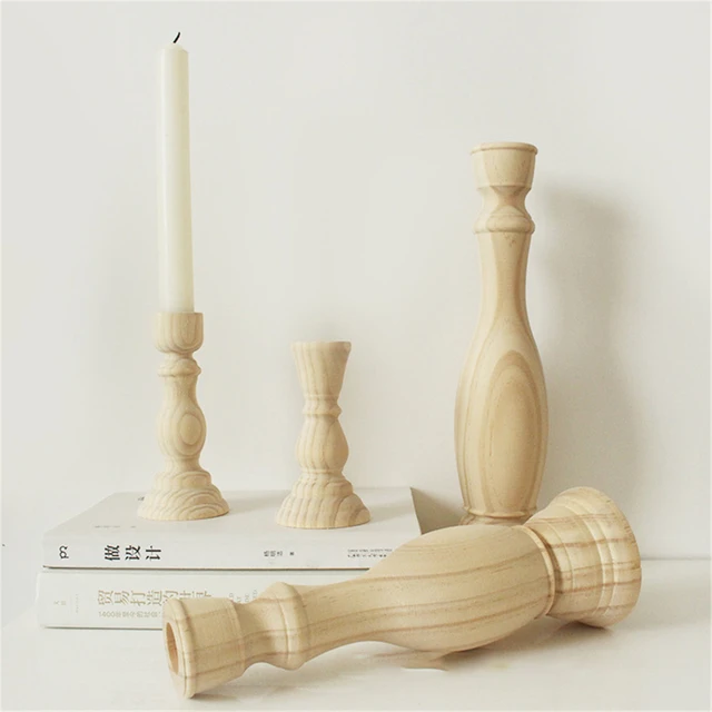 Unfinished Candle Holder Candlestick for Home Decor Wedding Room