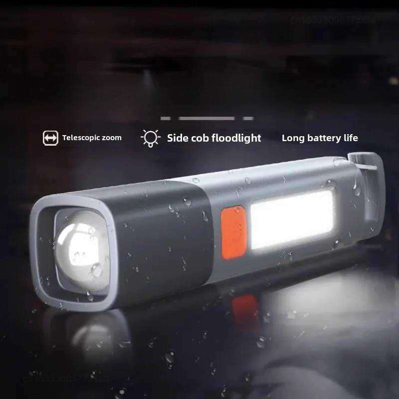 New Xiaomi Outdoor LED Flashlight Portable USB Rechargeable with Hook Zoomable Torch Camping Hiking Long-range Emergency Lamp led flashlight led flashlights camping light led torch light