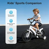 Vélo enfant 14 pouces avec roulettes, selle et guidon réglables, guidon antidérapant, frein à main et sonnette pour les cyclistes débutants 1