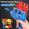 2Pcs Kids Flying Saucer Gun Toy Christmas Gift Outdoor Indoor Games Interactive Sport Toys Soft Bullet Shooting EVA Carrot Gun 1