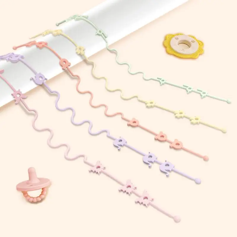 

Pacifier Holder Clip 5PCS Silicone Baby Pacifier Clip Anti-drop Baby Pacifier Chain Baby Food-Grade Teething Toy For Boys Girls