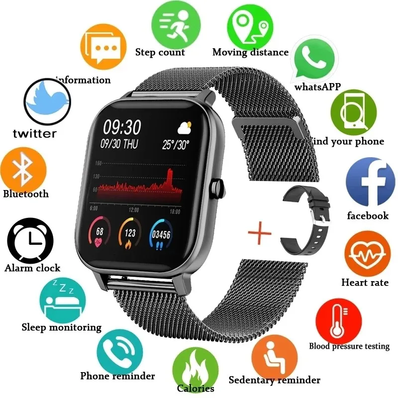 

For Motorola Moto Edge X30 Realme 9i DOOGEE S59 Pro Blackview A90 Smart Watch IP68 Watch Dial Heart Rate Blood Pressure Blood