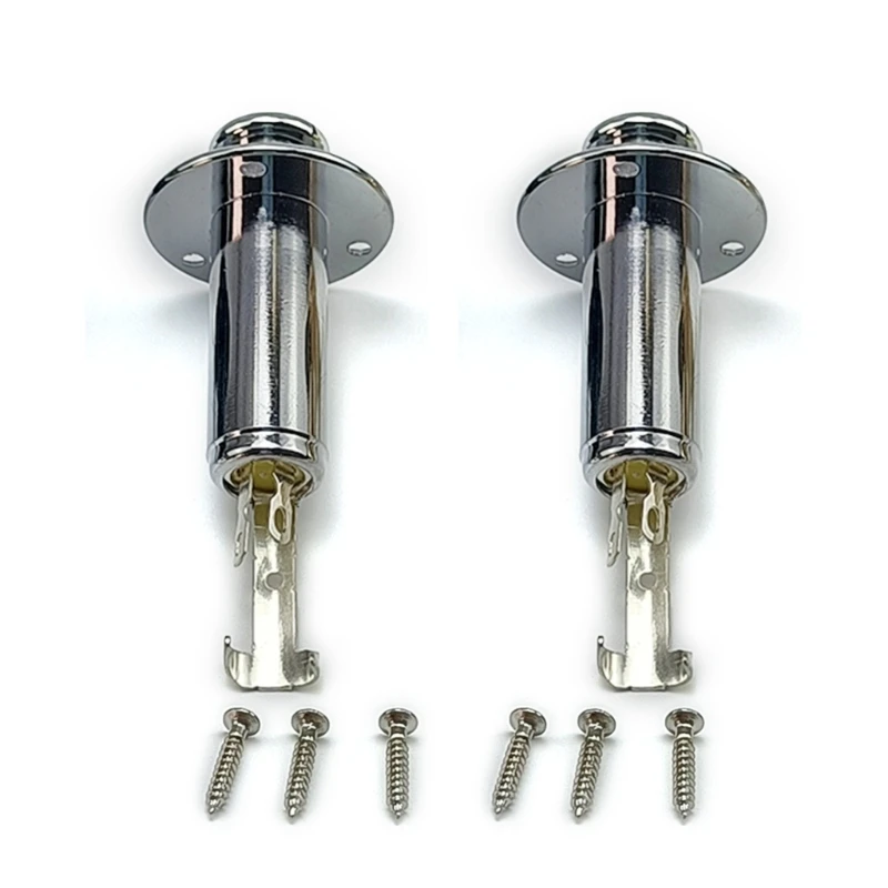 1set Guitar Mono End Pin Socket Plug with Screws 6.35mm Endpin Socket Plug Replacement Guitar Strap Button