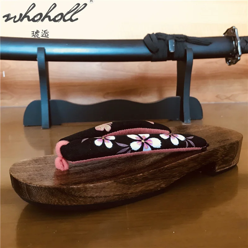 Whoholl Infradito Da Donna Zoccoli In Legno Giapponese Geta Scarpe Per Donna Pantofole Estive Scivoli Scarpe Cosplay Geisha Giapponesi
