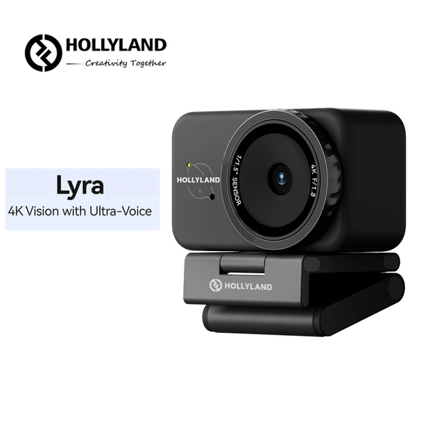 Hollyland Lyra 4K Webcam 48KHZ 24bit Intelligent Noise Cancellation Al Tracking Live Streaming Camera