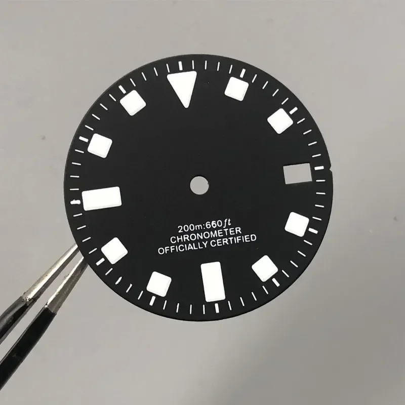 NH35 Dial with S Matte black luminous literal universal modified submarine NH35 NH34 other movements 28.5