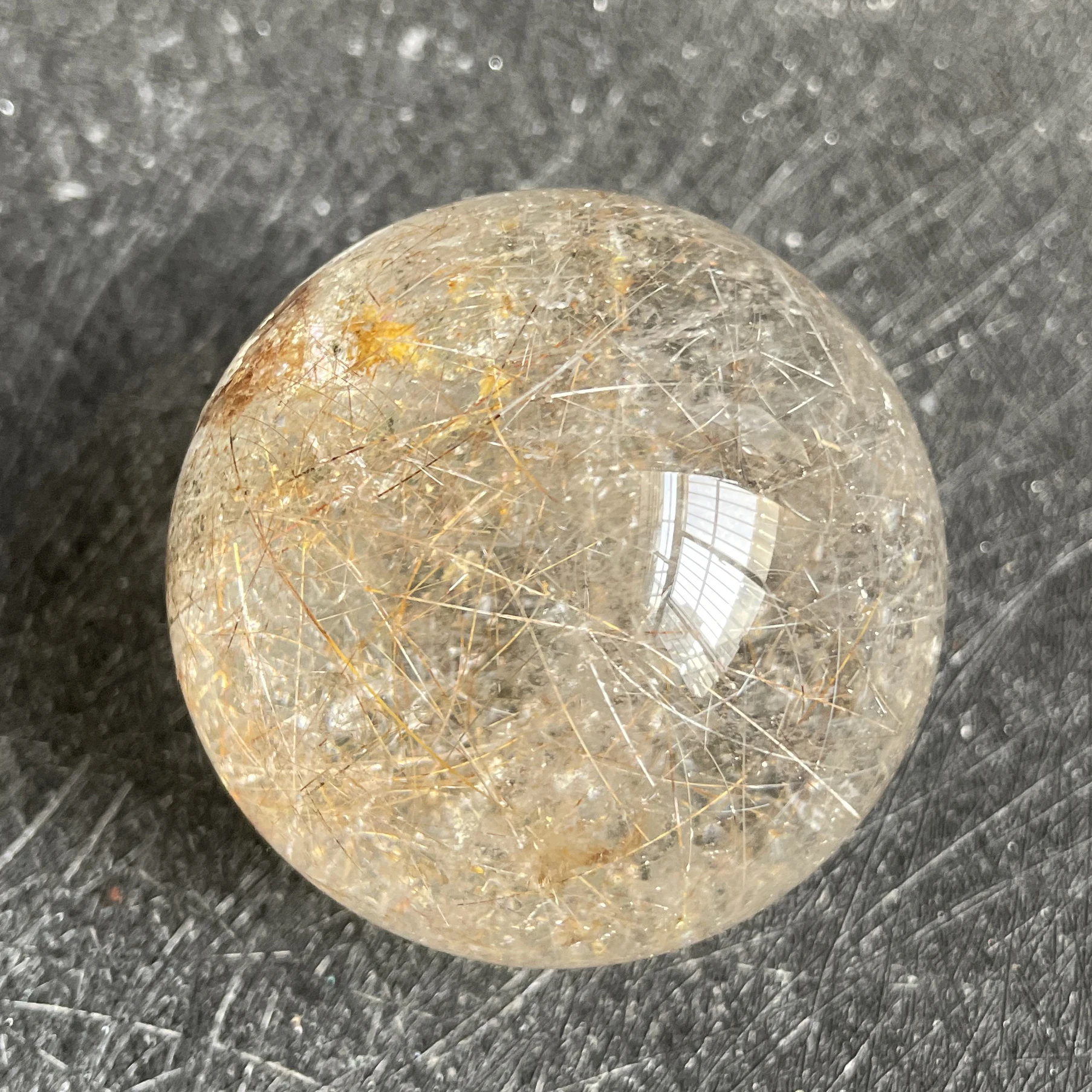 141g Natural Stone Quartz Rutilated Sphere Polished Crystal Ball Decoration Rock Gift Reiki Healing L279 3