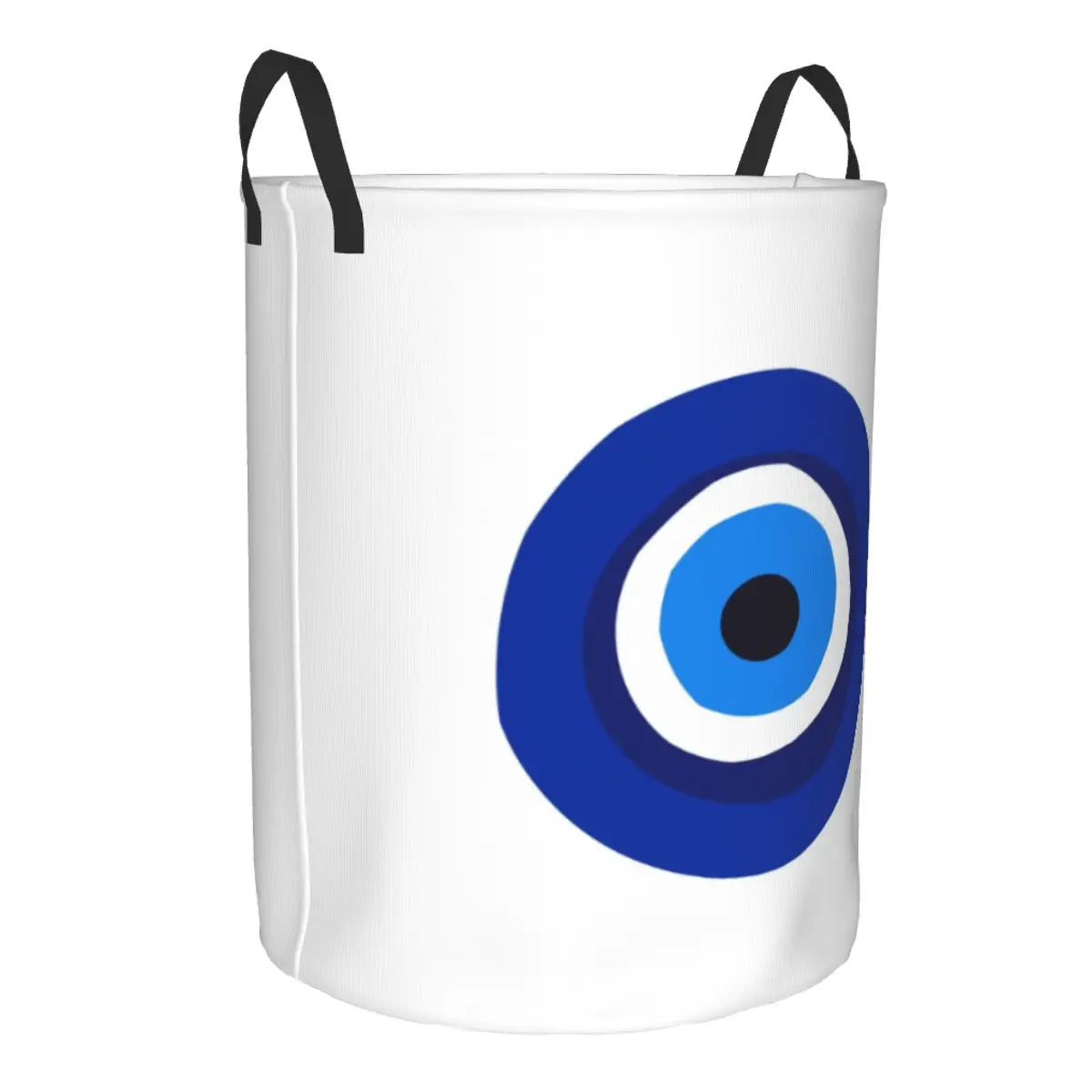 Greek Turkish Evil Eye Laundry Hamper Large Clothes Storage Basket Mediterranean Style Toy Bin Organizer Nursery