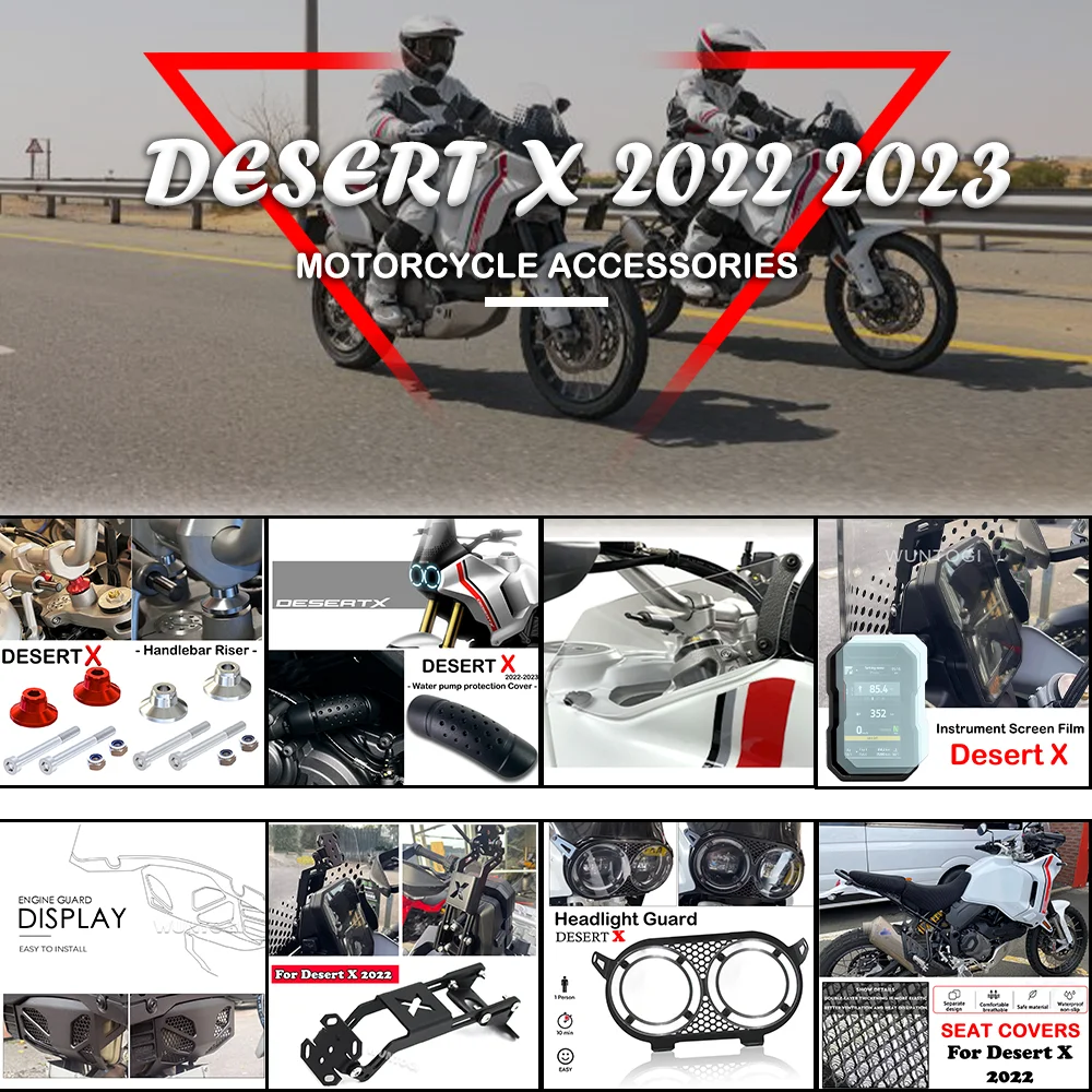 

for Ducati Desert X Accessories Headlight Guard Handlebar Risers Navigation Bracket Dashboard Screen Protector Desert X Parts