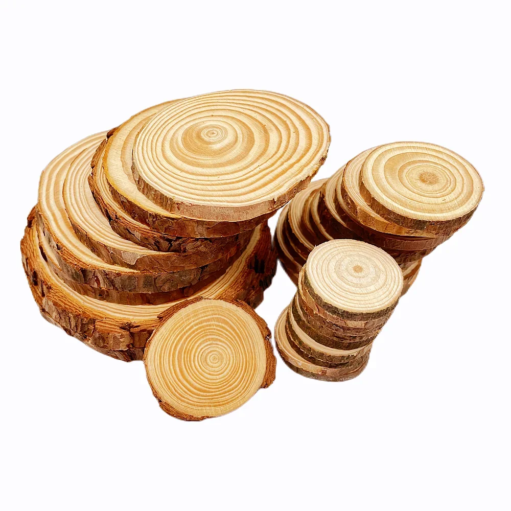 Description Picture 2 of item1PC-Bark Wood Slices multi-size Disc Coasters Pieces kit Circles Crafts Ornaments DIY Crafts