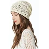 Handmade Crochet Hollow Head Japan Knit Cap Spring Summer Retro Casual Turban Fashion Melon Mesh Hat Pullover Hat Breathable 3