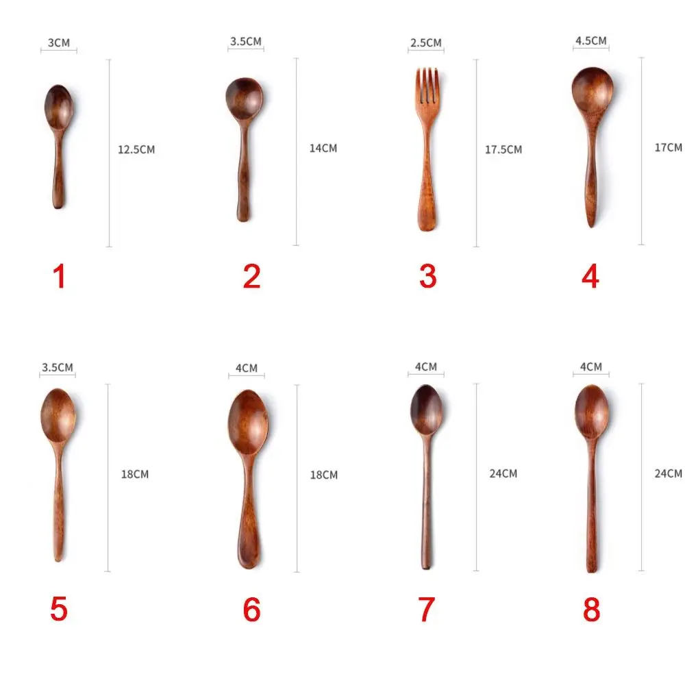 Non Scratch Ice Cream Kitchen For Soup Cooking Teaspoon Tableware Coffee Spoon Wooden Spoon Stirring Fork