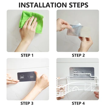 10x Multi-Purpose Hooks No Punching bathroom Organization Storage Shelf Strong Wall Mounted Clock Photo Hanging Home Accessories 6