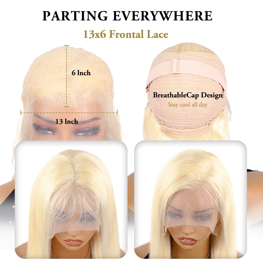 30 40 Inch 613 Human Hair Wig 13x6 Hd Lace Frontal Wig Bone Straight Human Hair Wigs For Women 14x6 Honey Blonde Lace Front Wig 6