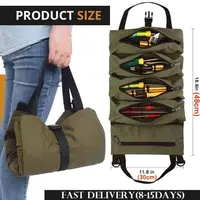 Roll-up tool bag Multi-purpose tool bag wrench organizer small shoulder tool bag hanging zipper carrier tote bag 1