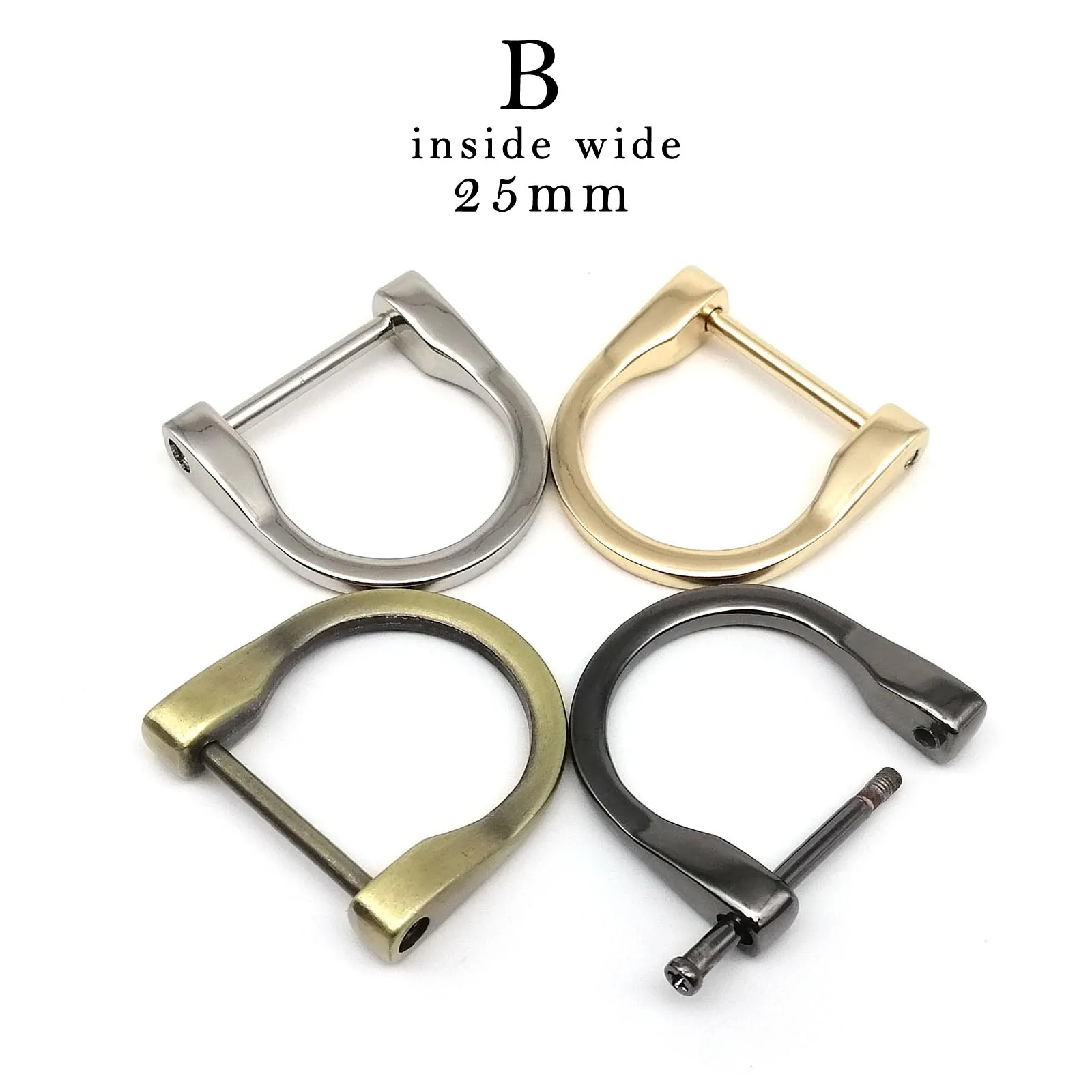 Metall abnehmbare offene abnehmbare Schäkel Schraubverschluss für Handtasche Schulter Leder Handwerk Tasche Riemen Gürtel Dee D Ring Schnalle Reparatur – Detail 18