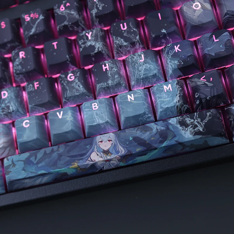 Arknights Skadi o Corrupto Coração Keycap Pbt Dye Subbed Anime Gaming Key Caps para Ansi 61 87 104 108 Chaves Set - Imagem 4