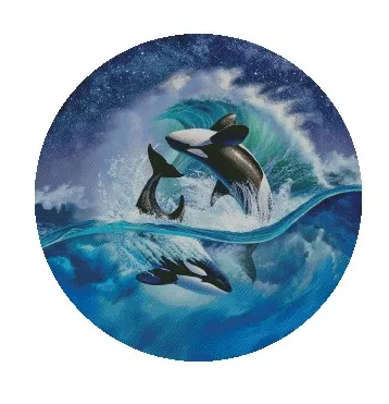 

Free Delivery Top Quality Popular Counted Cross Stitch Kit Snowman frolicking in the sea 64-64