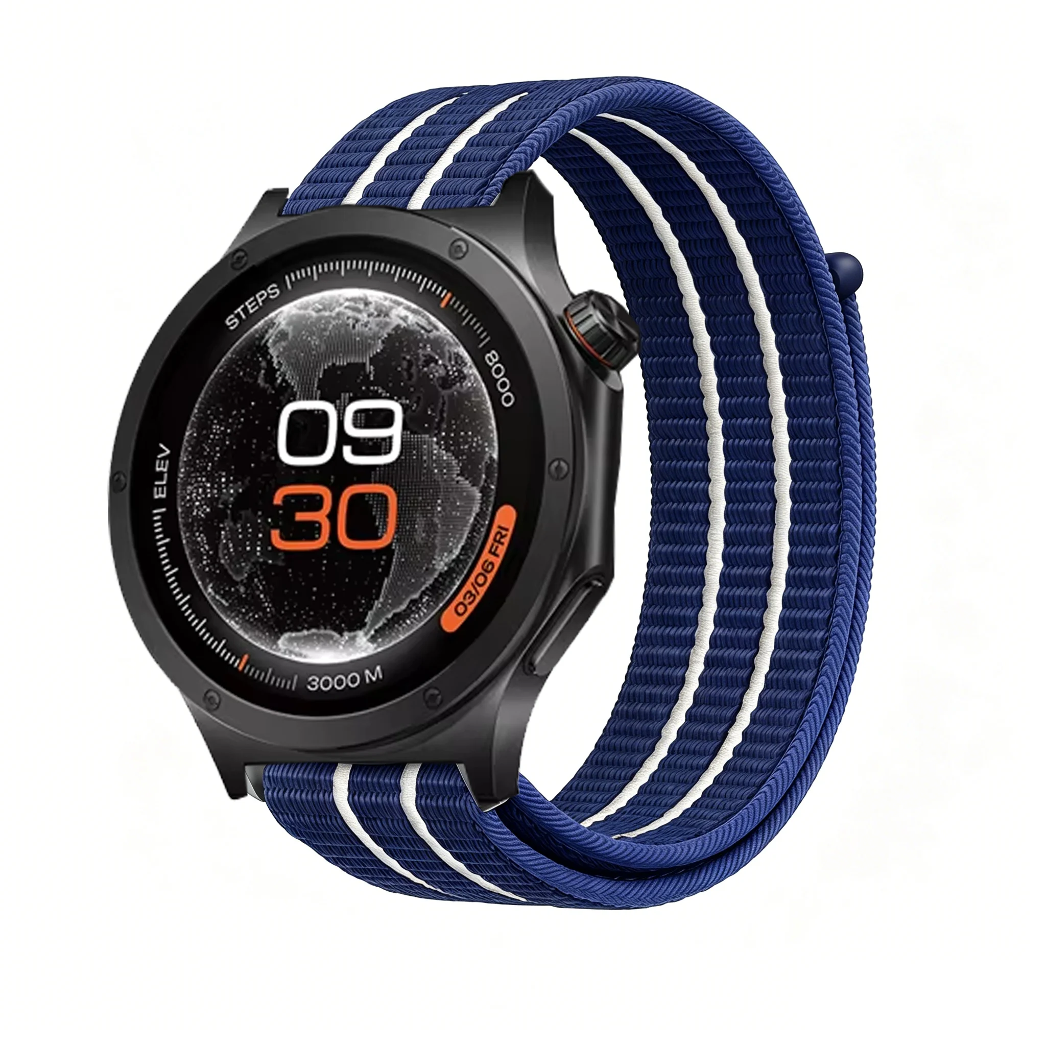 Enhanced Sport Nylon Loop Band - Premium Smartwatch Accessory Bracelet, 22mm Watch Strap