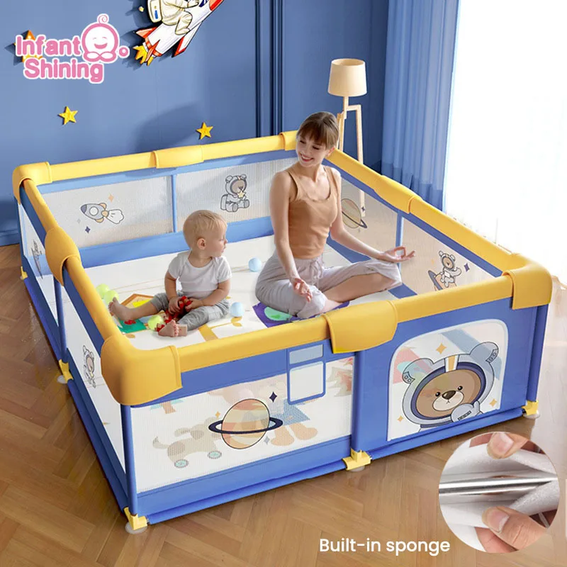 Infant Shining Children Playpen With Foam Protector Baby Safety Fence