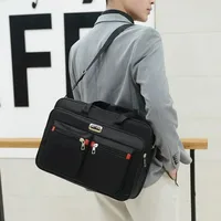 Porte-documents d'affaires de grande capacité pour hommes, sac à bandoulière Portable polyvalent, sac à main à poches multiples pour usage professionnel et décontracté 3