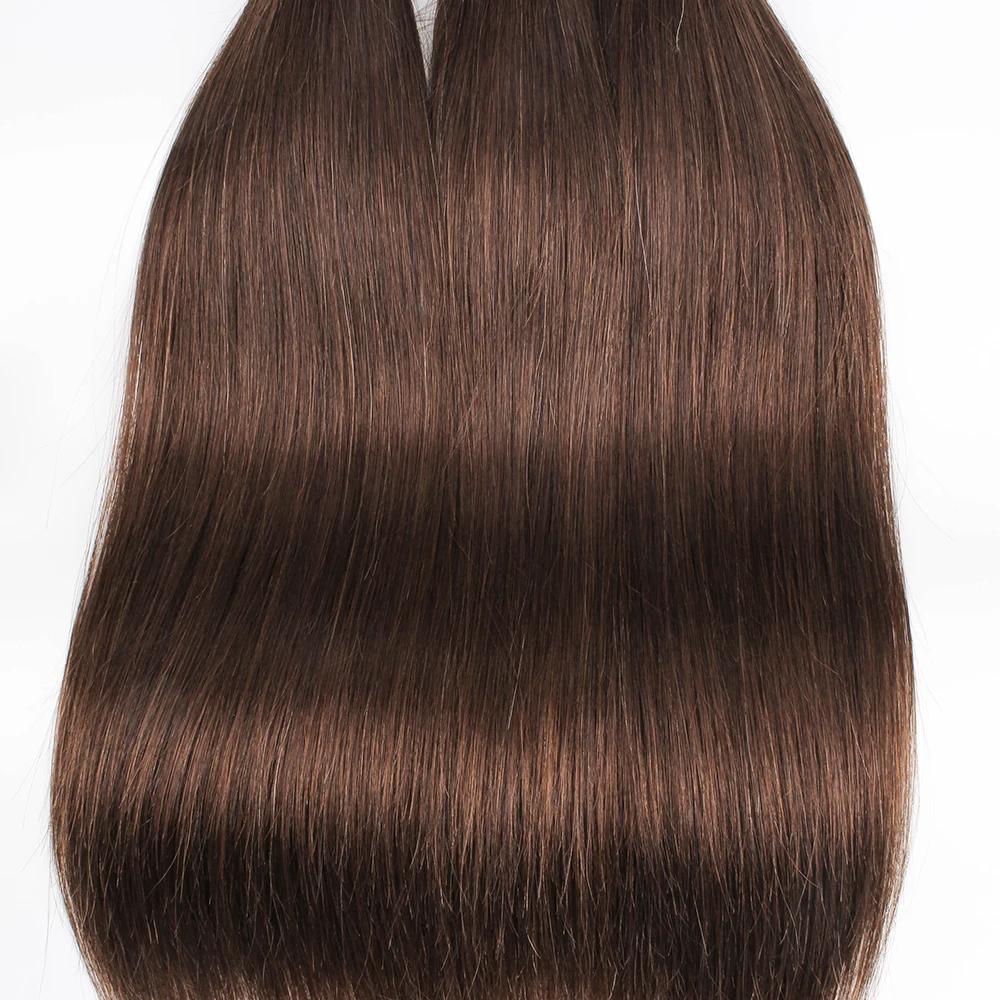 1 bundle cioccolato marrone 100% fasci di tessuto dei capelli umani estensione 50(±5) grammi stile dritto setoso colore 4 capelli indiani Remy Bobbi - immagine 3