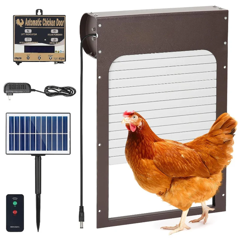 Automatic Chicken Coop Door Solar Powered Chicken Coop Door Opener with  Timer & Light Sensor Multi-Modes Poultry Opener