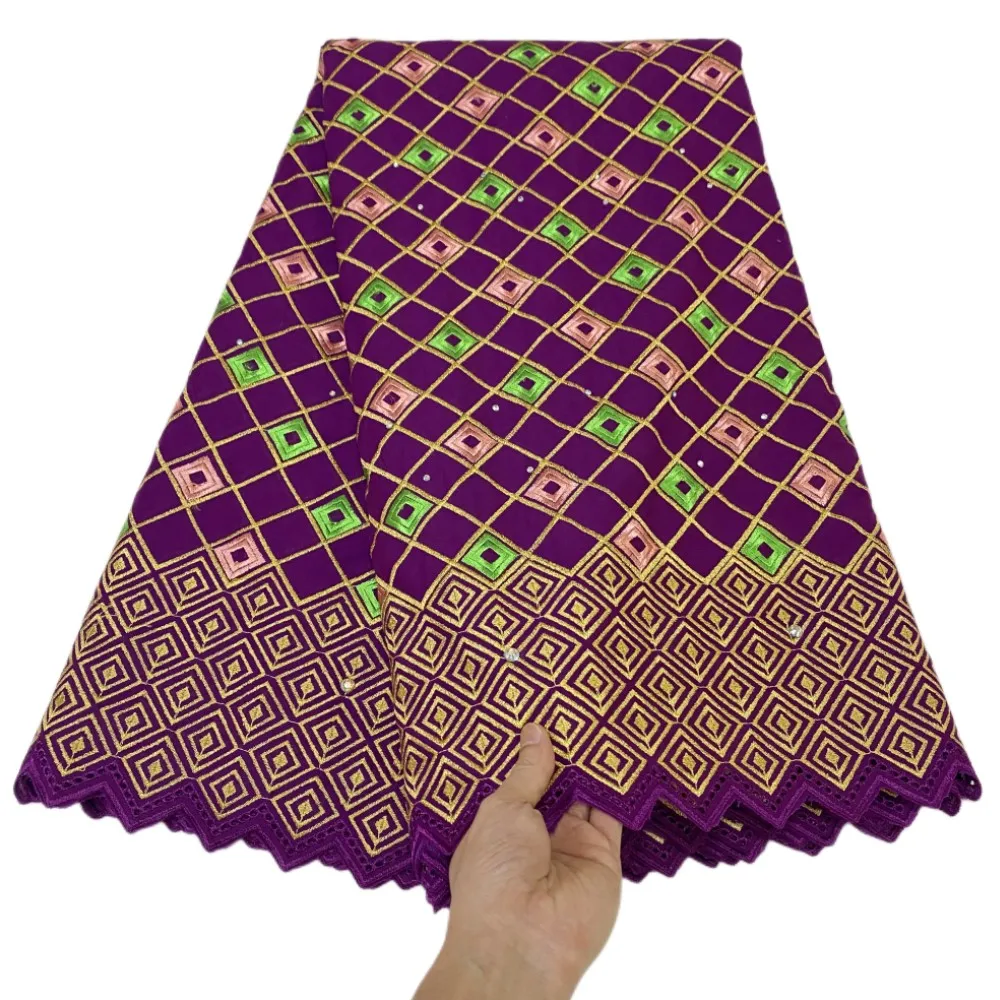 

5 Yards African Swiss Voile Lace Fabric Nice Embroidery Lace High Quality African Dry 100%Cotton Lace Fabric For Wedding NS211-2