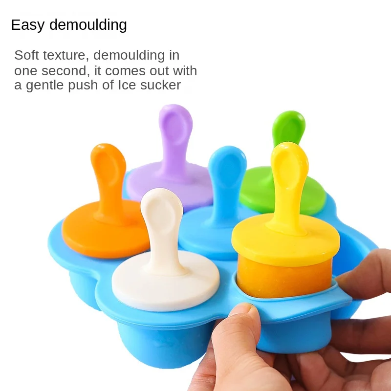 Ice Cream Ice Pops Mold Food Grade Silicone Popsicle Mould Icemaker Baby DIY Food Supplement Tools Fruit Shake Accessories