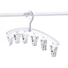 12 Clips Sock Drying Rack Windproof Underwear Clip Dormitory Student Folding Hanger Household Drying Clip Plastic Hanger 5